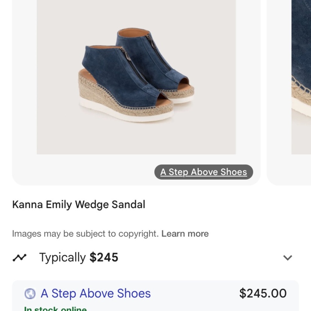 Kanna Blue Wedge Sandals with Minimalist Design